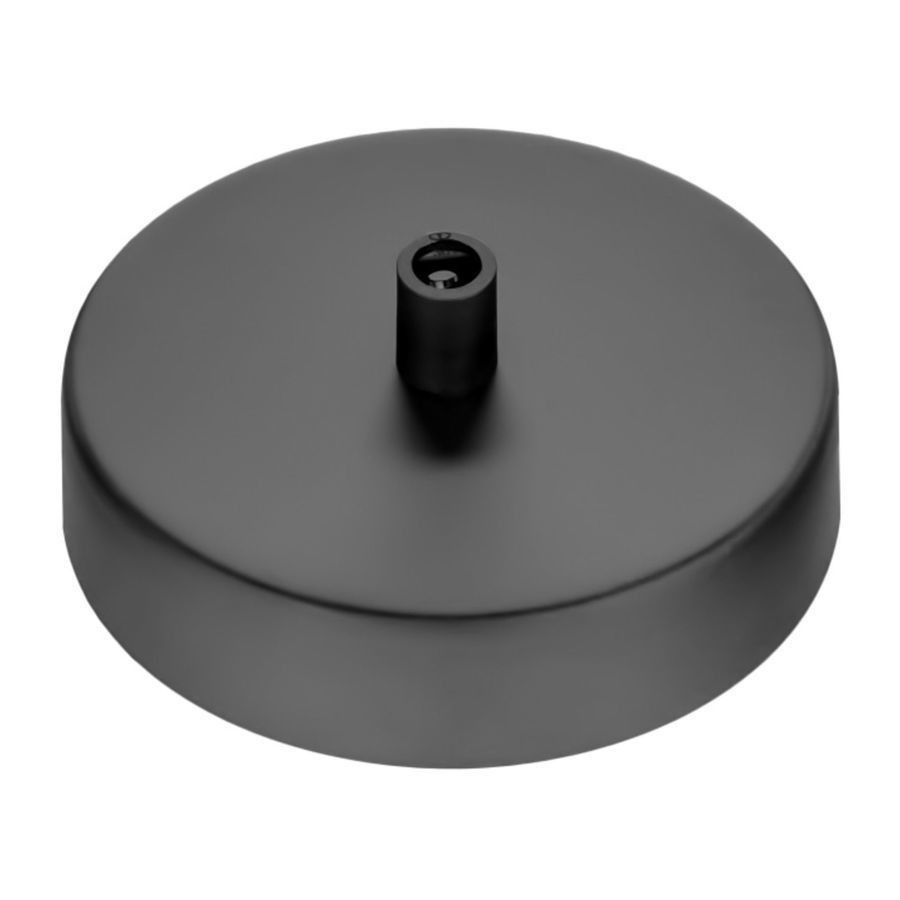 Качественная картинка Потолочная база Sun Lumen, диаметр 100 мм, высота 25 мм, цвет черный матовый (арт. 058-483)