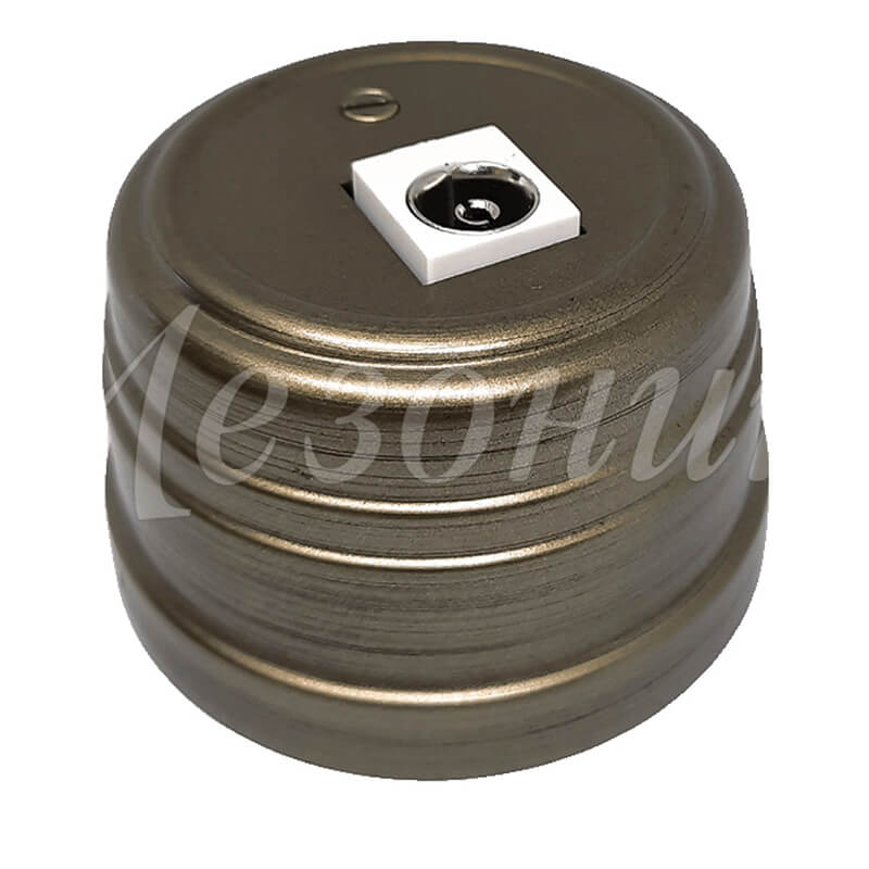 Качественная картинка Ретро розетка ТВ Мезонин, коллекция Усадьба, пластик, бронза