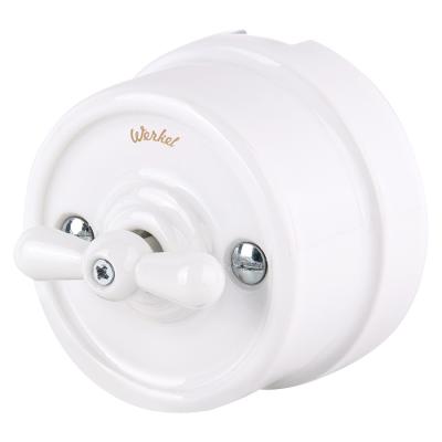 Ретро выключатель Werkel, керамика, белый
