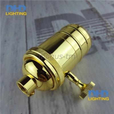 Патрон E27 Interior Electric, латунь, светлое золото с поворотным выключателем