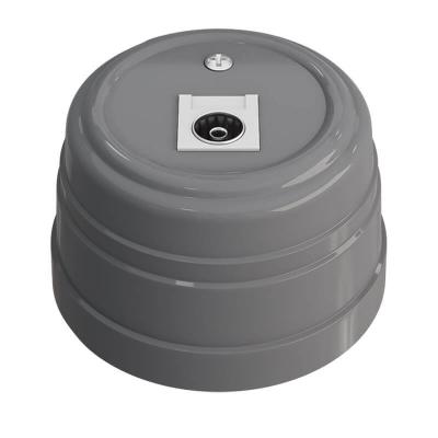 Ретро розетка ТВ Мезонин, коллекция Усадьба, пластик, серый