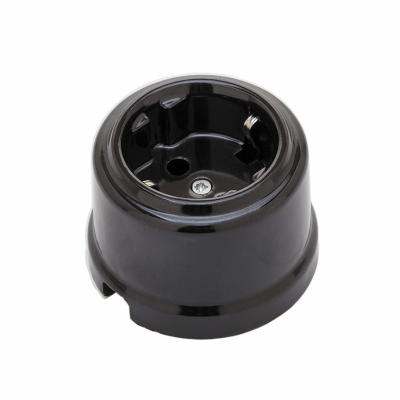 Ретро розетка Sun Lumen, керамика, черный