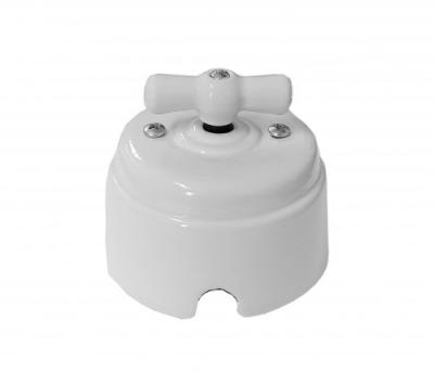 Ретро выключатель Interior Electric, серия "Арбат", керамика, 220/10А, белый