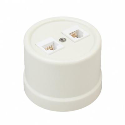 Ретро розетка компьютерная Bironi, коллекция Лизетта, пластик слоновая кость Ретро розетка компьютерная Bironi, коллекция Лизетта, пластик слоновая кость