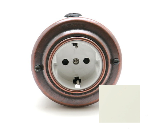 Ретро розетка электрическая Petrucci, металл, медь Качественная картинка Ретро розетка электрическая Petrucci, металл, медь