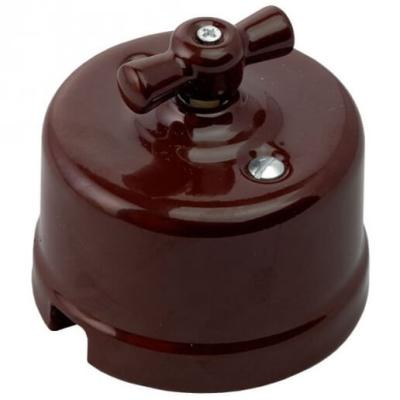 Ретро выключатель Retrika, керамика, коричневый Ретро выключатель Retrika, керамика, коричневый