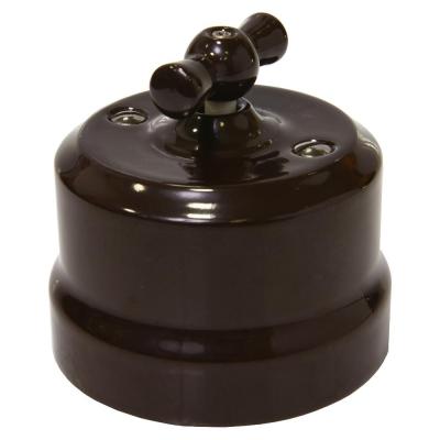 Изображение Ретро выключатель Lindas, керамика, коричневый