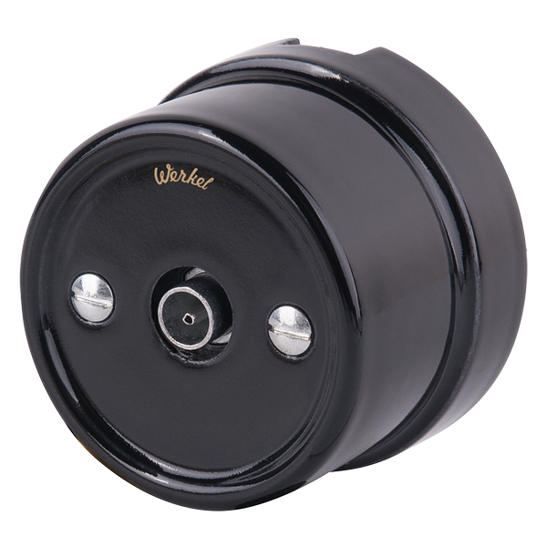 Качественная картинка Ретро розетка ТВ Werkel, керамика, черный