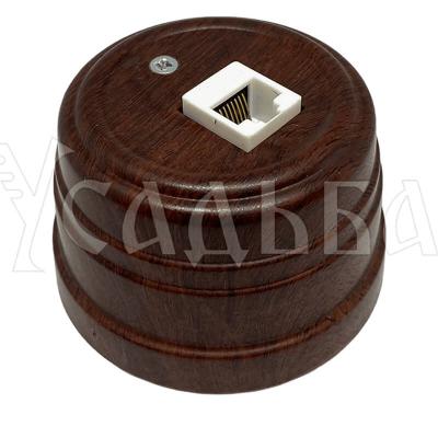 Ретро розетка компьютерная Мезонин, коллекция Усадьба, пластик, орех Ретро розетка компьютерная Мезонин, коллекция Усадьба, пластик, орех