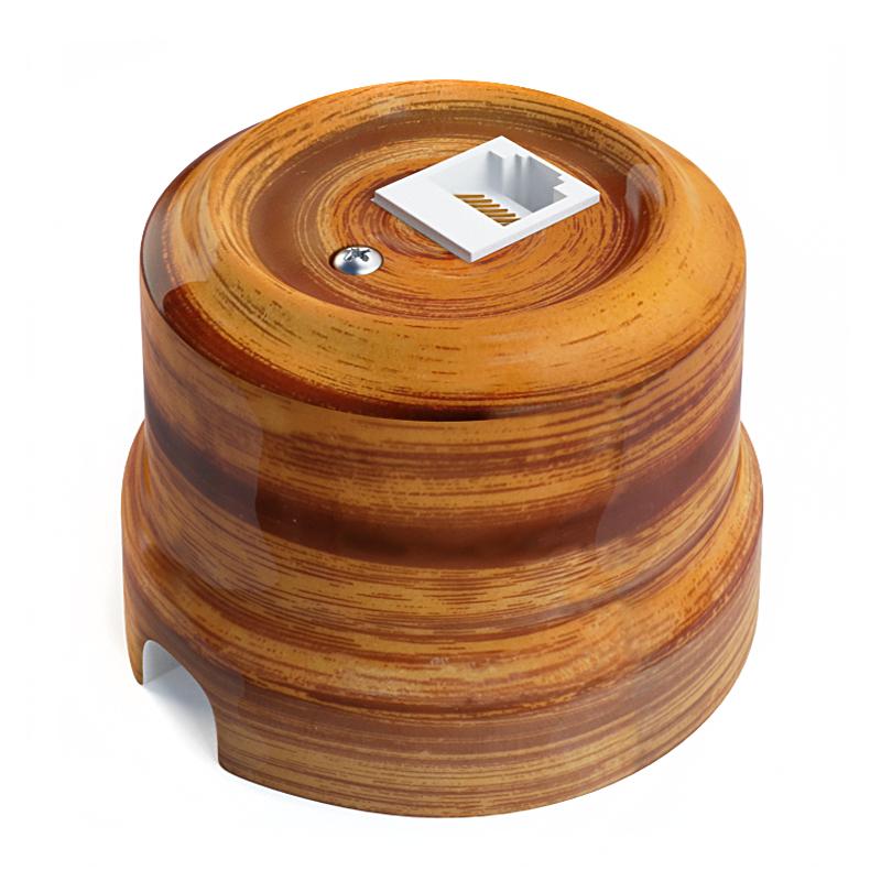 Качественная картинка Ретро розетка компьютерная Lindas керамика орех