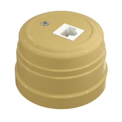 Ретро розетка компьютерная Мезонин, коллекция Усадьба, пластик, песочное золото Ретро розетка компьютерная Мезонин, коллекция Усадьба, пластик, песочное золото