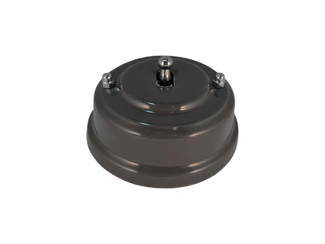 Ретро выключатель тумблерный Леанза, фарфор, grigio (серый)