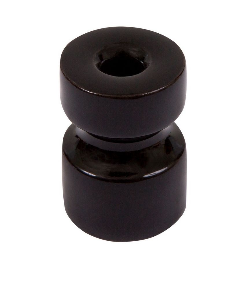 Качественная картинка Ретро изолятор Мезонин, коллекция  Cilindro, фарфор, D20х25мм., черный