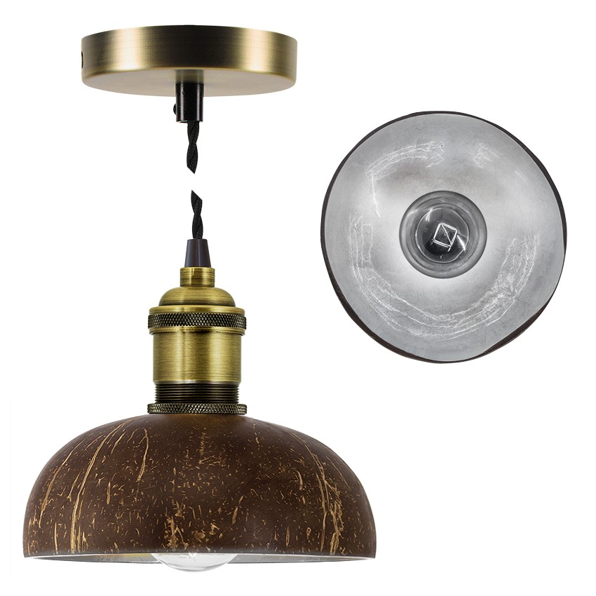 Качественная картинка Плафон - кокос SunLumen BALI D130 Silver