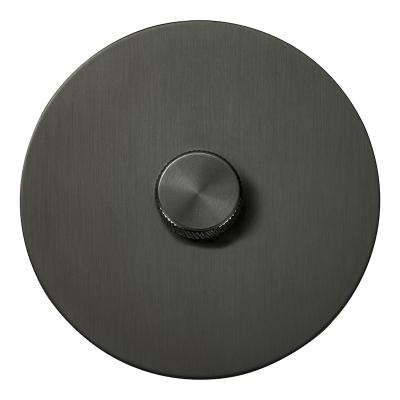 Выключатель Salvador "Арт", скрытый монтаж, диммер, накладка металл круг, антрацит