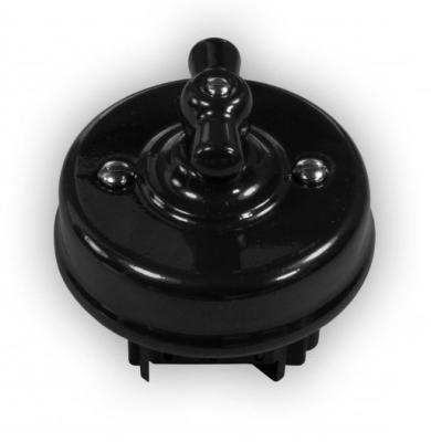 Ретро выключатель Retrika, Ideal, наружный монтаж, керамика, черный Ретро выключатель Retrika, Ideal, наружный монтаж, керамика, черный