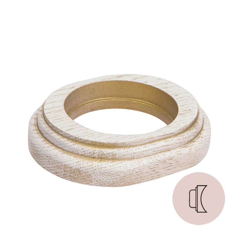 Ретро рамка на бревно Salvador, дерево, наруж.монтаж, овал, выбел.дуб с зол.патиной (под заказ)