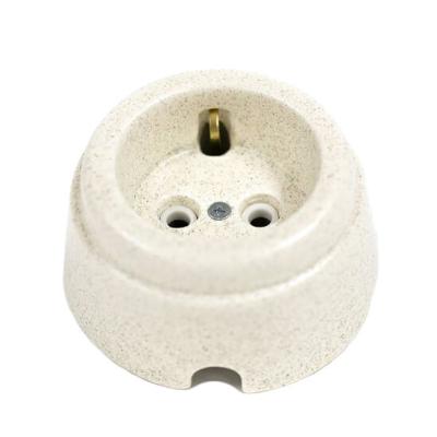 Ретро розетка электрическая Interior Electric, серия "Арбат", керамика, с/з 16А, песчаник