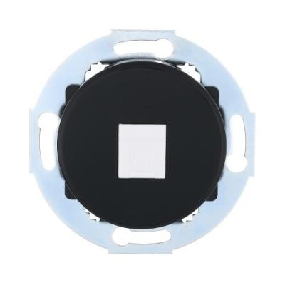 Накладка LKstudio, серия Vintage, для розетки телефонной, компьютерной RJ, черный