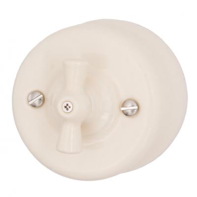 Ретро выключатель Bironi, коллекция Лизетта, керамика, цвет песочное золото