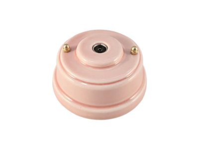 Ретро розетка ТВ Леанза фарфор rosa (розовый) золотистая фурнитура