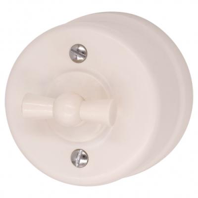 Ретро выключатель Bironi, коллекция Лизетта, пластик, поворотный, песочное золото