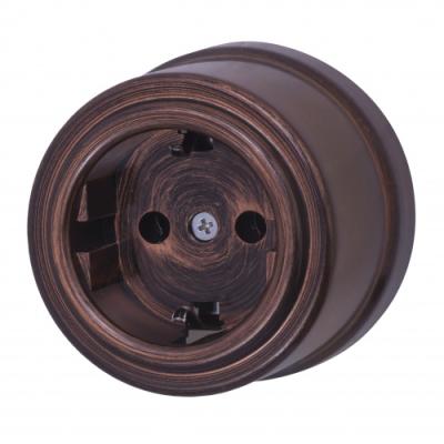 Ретро розетка электрическая Bironi, коллекция Лизетта, пластик медный век Ретро розетка электрическая Bironi, коллекция Лизетта, пластик медный век