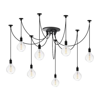 Люстра-паук Sun Lumen, E27 MODEL#S8, цвет черный, каждый луч 2м.,круглый провод  витой провод