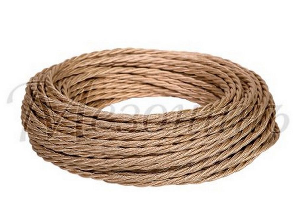 Качественная картинка Ретро провод витой Мезонин, бежевый перламутр