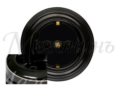 Ретро розетка электрическая Мезонин, коллекция Петергоф, фарфор, без подъем.рамки, платина на черном