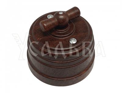 Ретро выключатель Мезонин, коллекция Усадьба, поворотный, пластик, орех