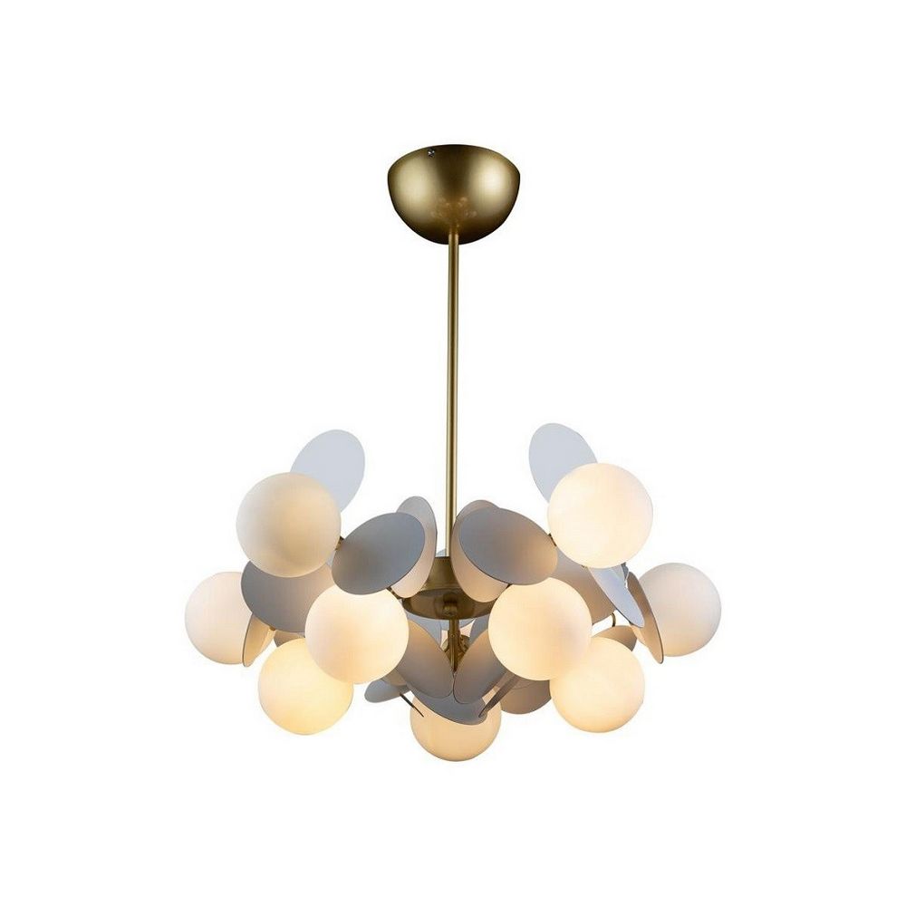 Качественная картинка LOFT IT Подвесной светильник, D670*265, 10 ламп, золотой, металл/стекло, арт. 10008/10 white