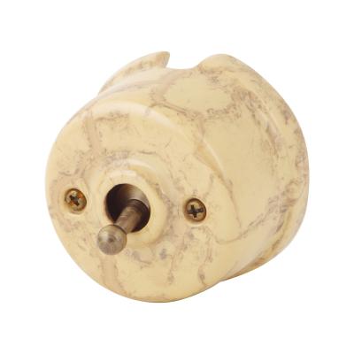 Ретро выключатель Salvador "Ретро", фарфор, наружный монтаж, тумблер, мрамор корельский, под заказ