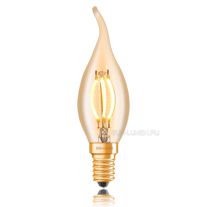 Качественная картинка Лампочка Эдисона LED Sun Lumen, светодиодная, E27 (4W), золотая, арт. 057-103