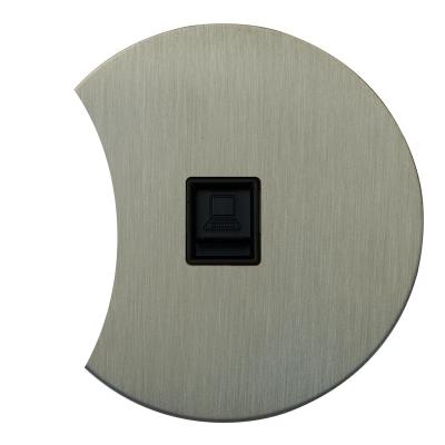 Розетка компьютерная RJ45 Salvador "Арт", внутренний монтаж, накладка металл, полукруг, никель