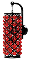 Качественная картинка Дизайнерский светильник Бра Sun Lumen Magic-66, металл (черн.мат), Е 27/1, 66 хруст.шаров цвет красн