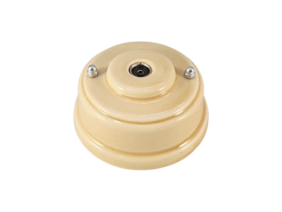 Ретро розетка ТВ Леанза фарфор sabbioso (песочный) серебристая фурнитура