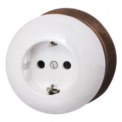 Ретро розетка электрическая Bironi, коллекция Фаберже, керамика перламутр Ретро розетка электрическая Bironi, коллекция Фаберже, керамика перламутр