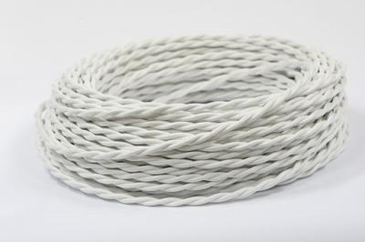 Ретро провод витой Interior wire белый шелк