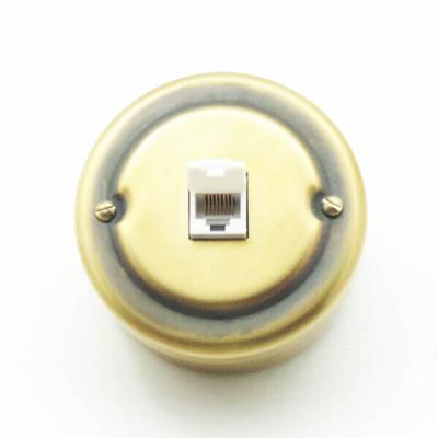 Ретро розетка компьютерная Petrucci, металл, золото Ретро розетка компьютерная Petrucci, металл, золото