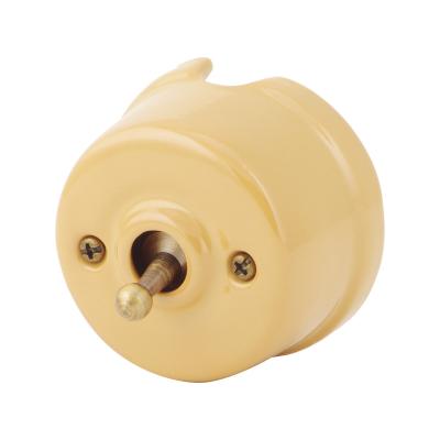 Ретро выключатель Salvador "Ретро", фарфор, наружный монтаж, тумблер, персиковый, под заказ