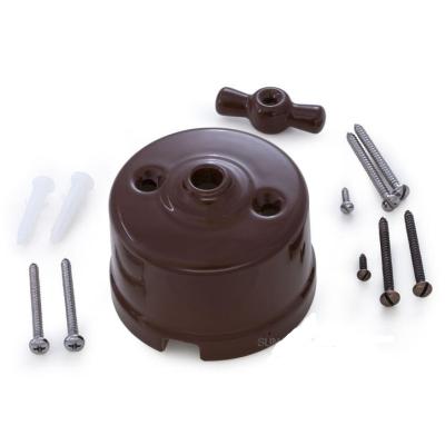 Корпус ретро выключателя Sun Lumen, керамика, поворотный, коричневый