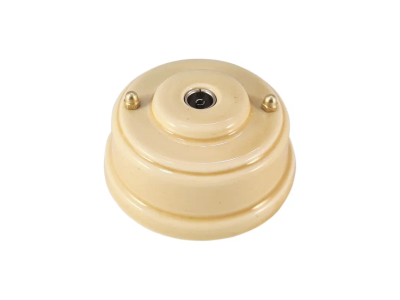 Ретро розетка ТВ Леанза фарфор sabbioso (песочный) золотистая фурнитура