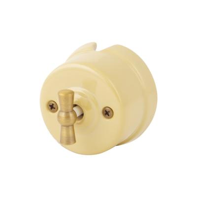 Ретро выключатель Salvador, фарфор, поворотный, наружный монтаж, имбирь