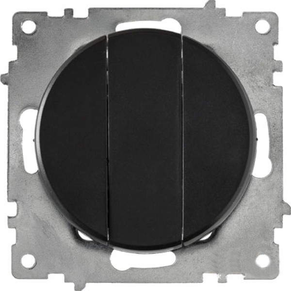 Качественная картинка Выключатель 3-клавишный, цвет чёрный