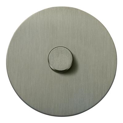 Выключатель Salvador "Арт", скрытый монтаж, диммер, накладка металл круг, никель (серый)
