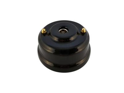 Ретро розетка ТВ Леанза фарфор, nero (черный), золотистая фурнитура