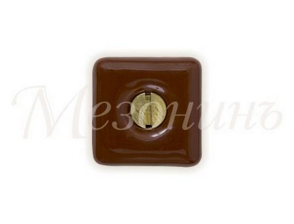 Качественная картинка Ретро изолятор Мезонин, фарфор, коллекция Quadra, коричневый в комплекте с саморезами
