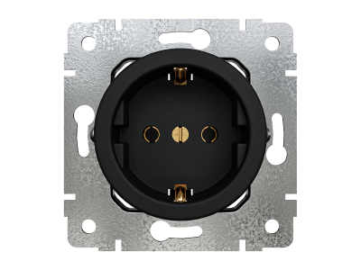 Ретро розетка электрическая Мезонин, серия Лахта, Оптима, пластик, скрытый монтаж, антрацит