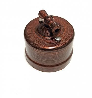 Ретро выключатель Bironi, коллекция Лизетта, пластик, поворотный, Медный Век